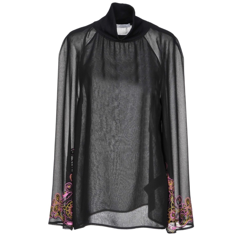 VERSACE | Bell Sleeve Turtleneck Blouse